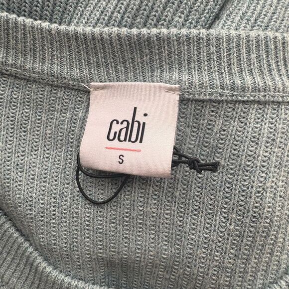 Cabi #5133 Blue Sky Swing Sweater Ribbed Knit Turquoise Feminine Size Small - Picture 5 of 6